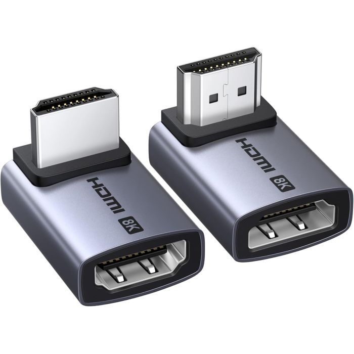 Перехідник HDMI M to HDMI F 8K60Hz 48Gbps 90° corner black Ugreen (85632) зображення 2