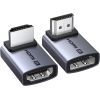 Перехідник HDMI M to HDMI F 8K60Hz 48Gbps 90° corner black Ugreen (85632) зображення 2