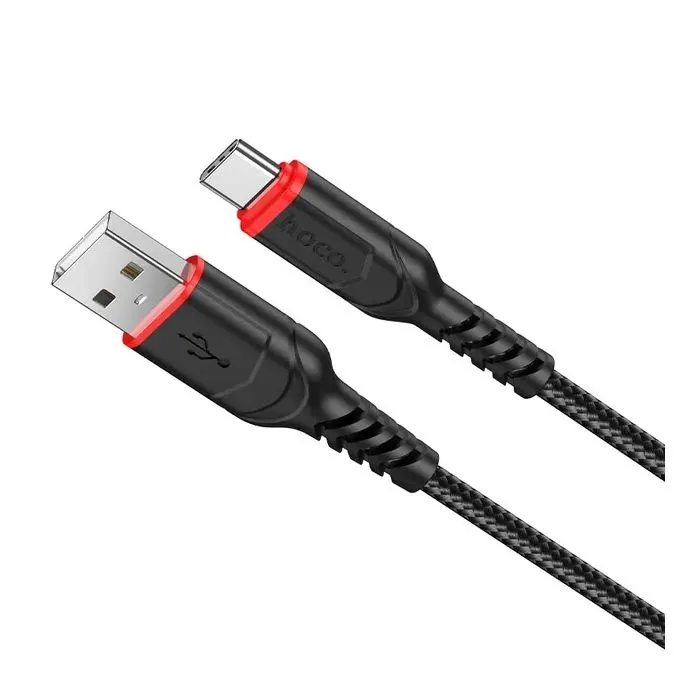 Дата кабель USB 2.0 AM to USB-C 1.0m 3A nylon X59 black HOCO (6931474744920)
