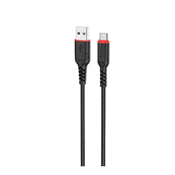 Дата кабель USB 2.0 AM to USB-C 1.0m 3A nylon X59 black HOCO (6931474744920) изображение 3