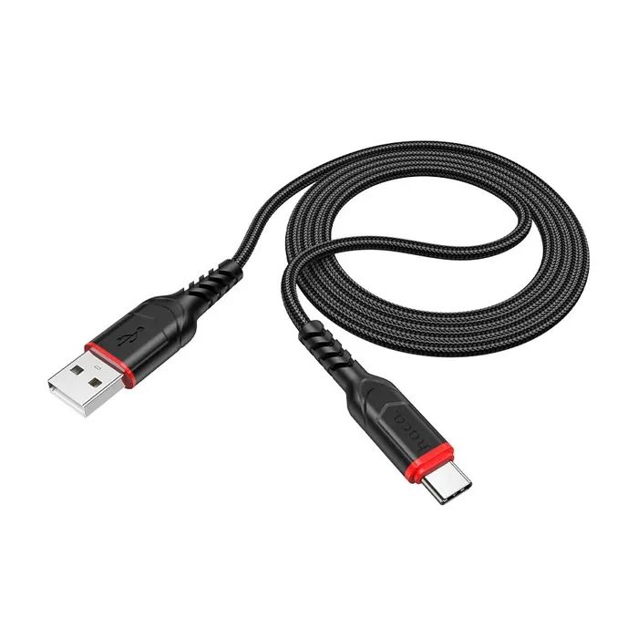 Дата кабель USB 2.0 AM to USB-C 1.0m 3A nylon X59 blue HOCO (6931474744944) изображение 4