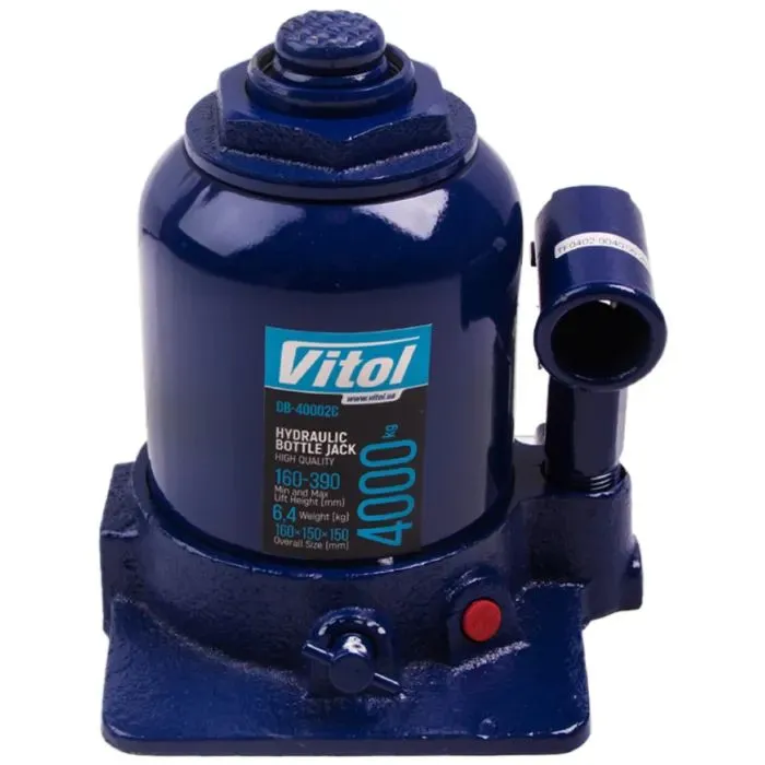 Домкрат Vitol DB-40002C/TF0402, телескопічний, гідравлічний, 4т, 2 циліндри, max 390мм (DB-40002C)