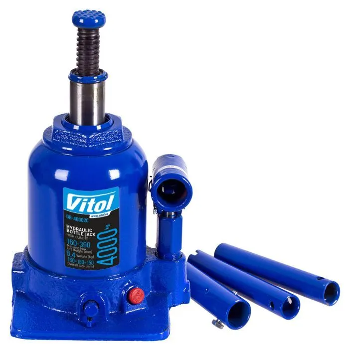Домкрат Vitol DB-40002C/TF0402, телескопічний, гідравлічний, 4т, 2 циліндри, max 390мм (DB-40002C) зображення 3