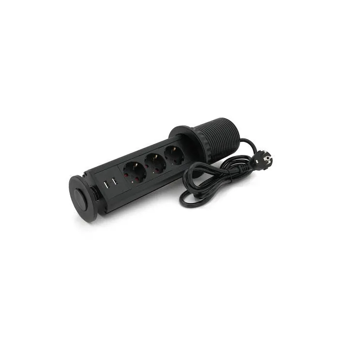 Сетевой фильтр питания Voltronic 3 Роз, 2USB, 16А, 250V, 2м, Black (D08-FU03) изображение 2