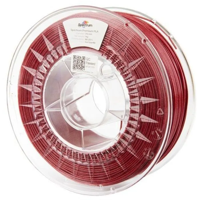 Пластик для 3D-принтера Spectrum PLA Glitter 1.75mm 1kg Red, Sparkle (80274)