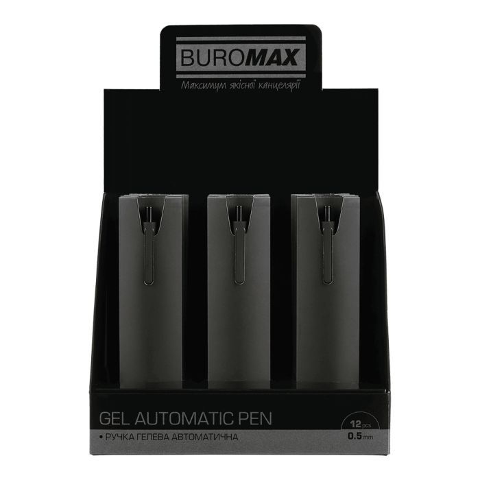 Ручка гелева Buromax автоматична SILK, 0,5 мм, сині чорнила, синя (BM.83100-02) зображення 5