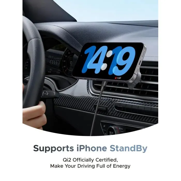 Універсальний автотримач Ugreen W758 Magnetic Wireless Car Charger 25W QI2.2 Starlight Blue (55967) зображення 5