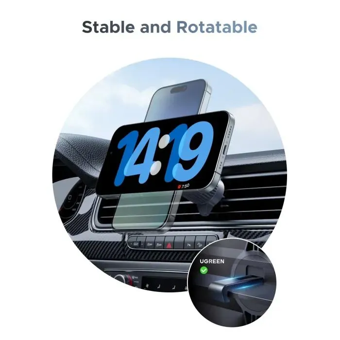 Універсальний автотримач Ugreen W758 Magnetic Wireless Car Charger 25W QI2.2 Starlight Blue (55967) зображення 9