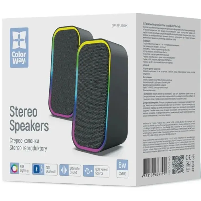Акустическая система ColorWay Aura 2.0 USB/Bluetooth Gray (CW-SPU02GR) изображение 4