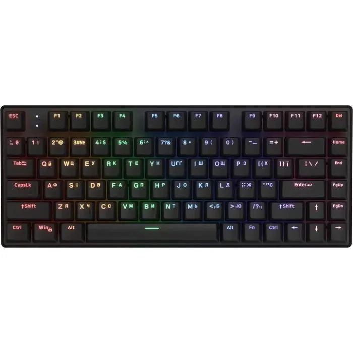 Клавіатура Hator Icefall Mecha 75 Rainbow Led Wireless/Bluetooth/USB UA Black (HTK275UA)