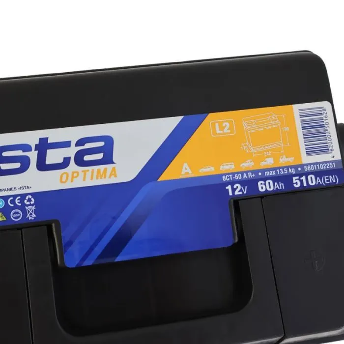 Акумулятор автомобільний ISTA Optima 60Ah 510A R+ (L2) зображення 4