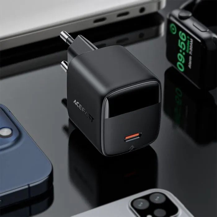 Зарядное устройство Acefast USB-C 30W GaN + cable USB-C black (6974316284451) изображение 5
