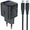 Зарядное устройство Acefast USB-C 30W GaN + cable USB-C black (6974316284451)