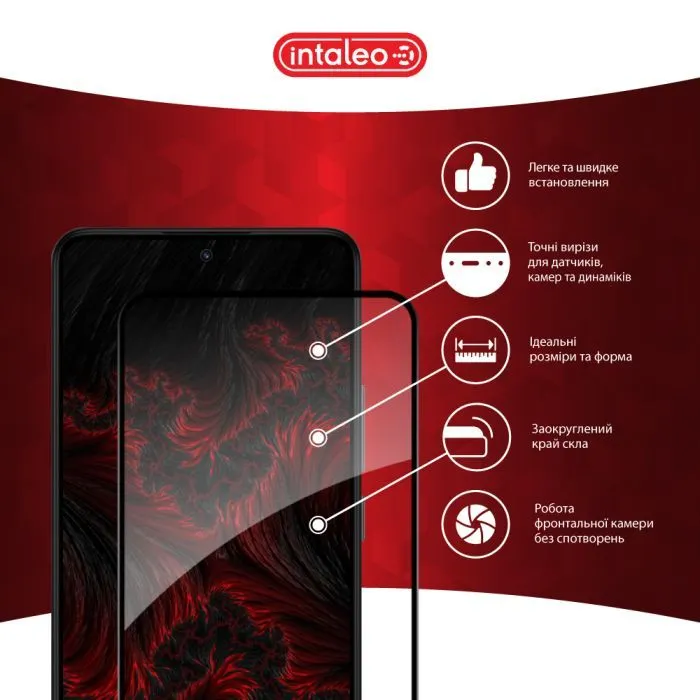 Стекло защитное Intaleo Full Glue Xiaomi Redmi Note 14 Pro 4G Black (1283126599477) изображение 3