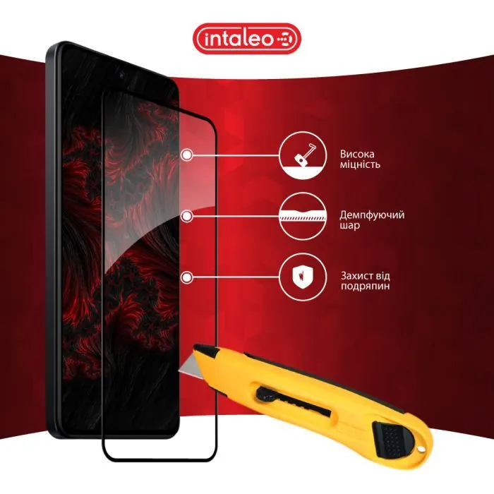 Стекло защитное Intaleo Full Glue Xiaomi Redmi Note 14 Pro 4G Black (1283126599477) изображение 5