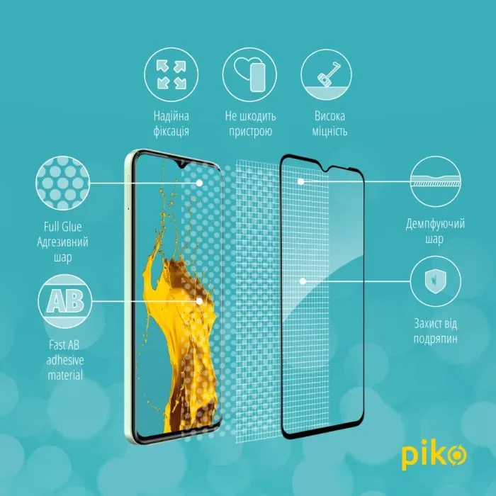 Скло захисне Piko Full Glue ZTE Blade V50 Design Black (1283126620713) зображення 4