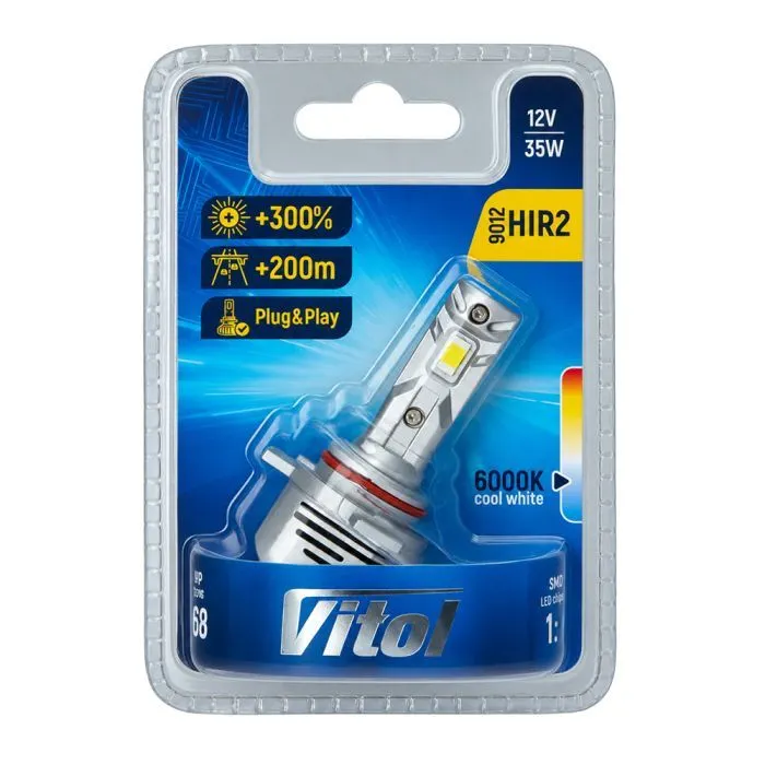 Автолампа Vitol LV1-HIR2/LED-chips 3570 CSP/9-18v/35w/3000Lm/6000K (LV1-HIR2) зображення 5