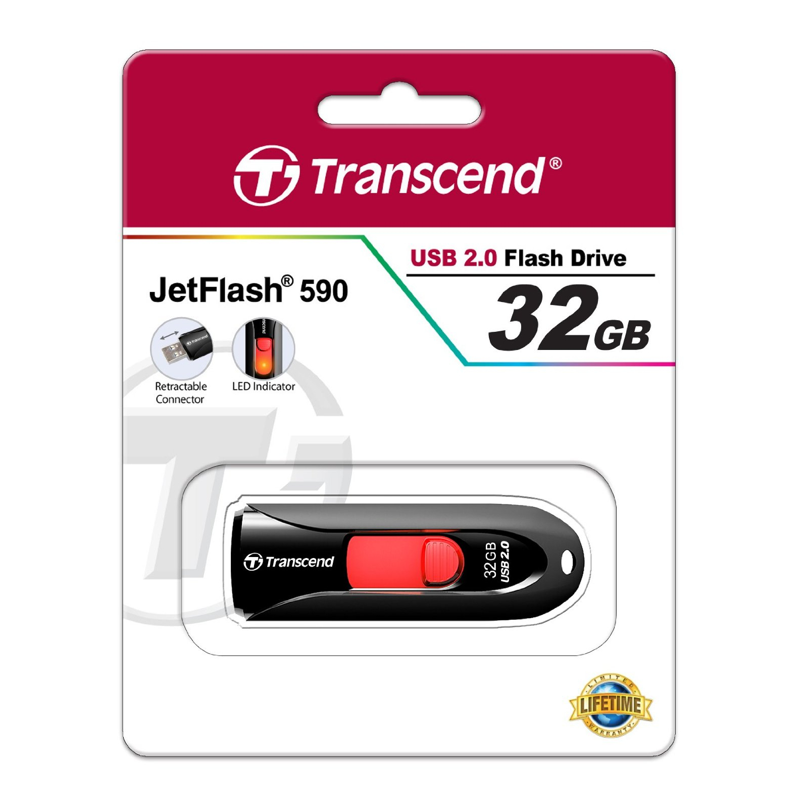 USB флеш накопичувач Transcend 4GB JetFlash 590 Black USB 2.0 (TS4GJF590K) зображення 5