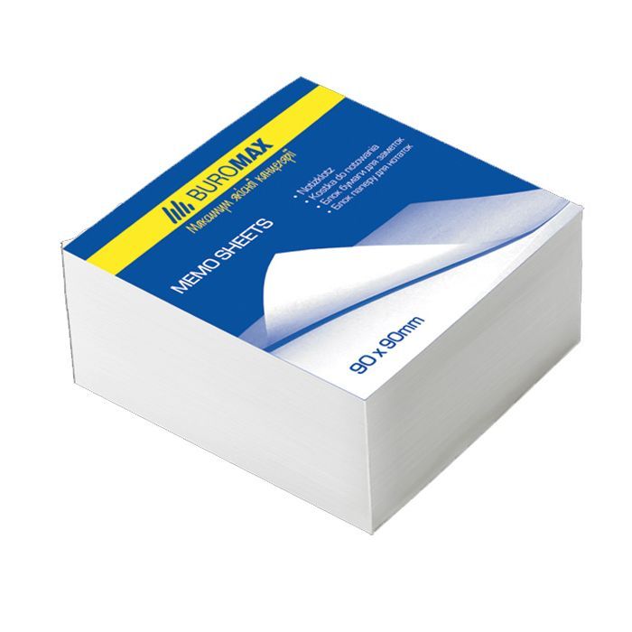 Папір для нотаток Buromax White 90х90х50мм., glued (BM.2214)