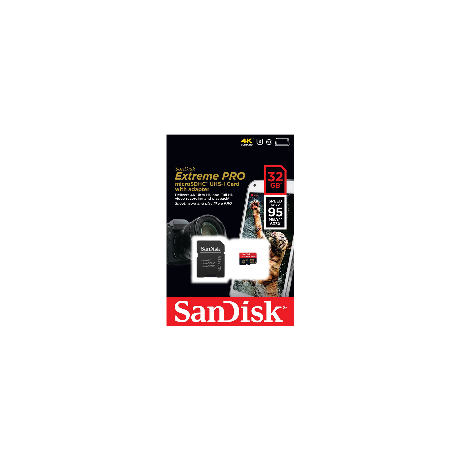 Карта памяти SanDisk 32GB miсroSDHC class 10 UHS-I U3 (SDSQXXG-032G-GN6MA) изображение 4