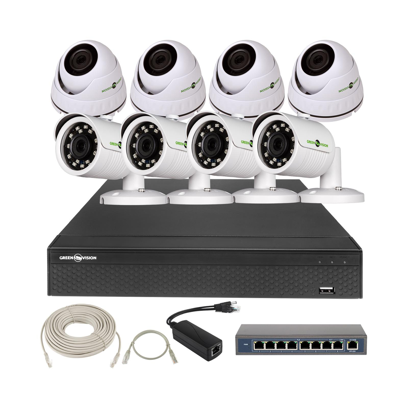 Комплект видеонаблюдения Greenvision GV-IP-K-L28/08 1080P (6925)