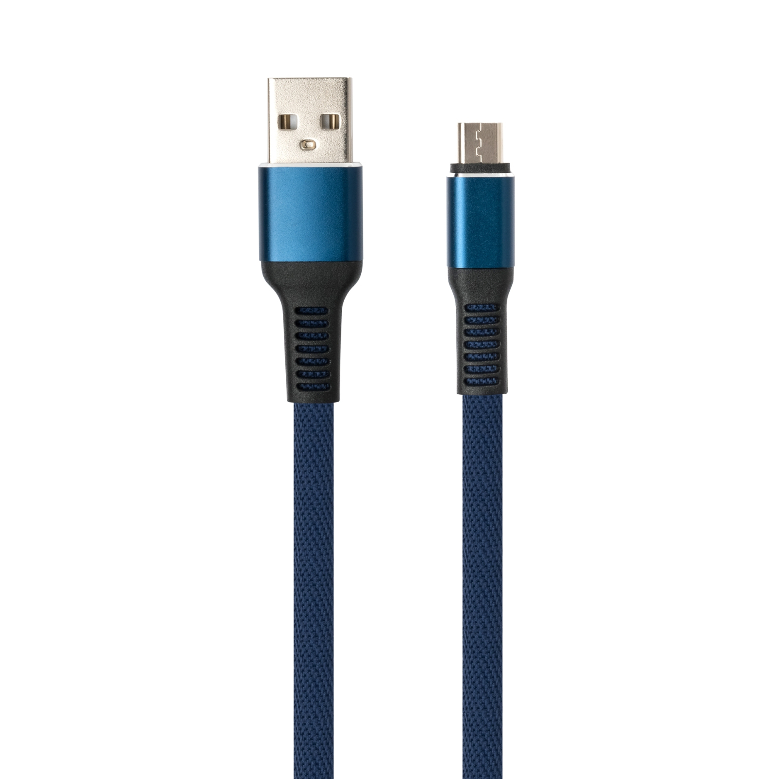 Дата кабель USB 2.0 AM to Micro 5P 1m flat nylon blue Vinga (VCPDCMFNB1B) изображение 2