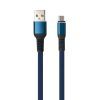 Дата кабель USB 2.0 AM to Micro 5P 1m flat nylon blue Vinga (VCPDCMFNB1B) изображение 2