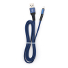 Дата кабель USB 2.0 AM to Micro 5P 1m flat nylon blue Vinga (VCPDCMFNB1B) изображение 5