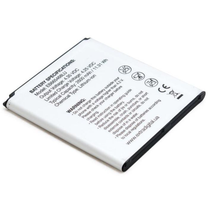 Аккумуляторная батарея Extradigital Samsung Galaxy Grand 2 Duos G7102 (2600 mAh, EB665468LU) (BMS6417) изображение 5