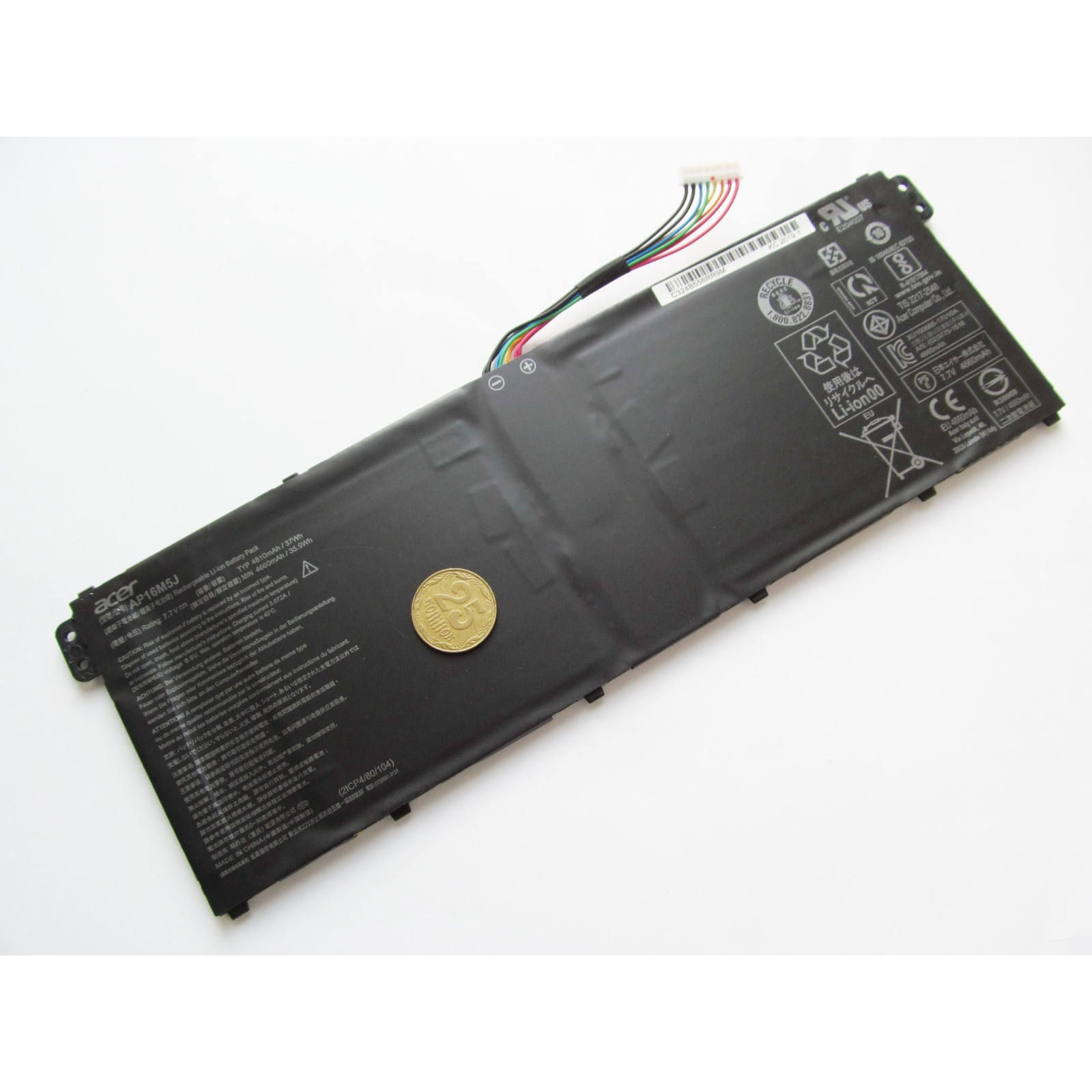 Аккумулятор для ноутбука Acer AP16M5J Aspire A315/A515, 4810mAh (37Wh), 4cell, 7.7V, Li-io (A47434) изображение 3