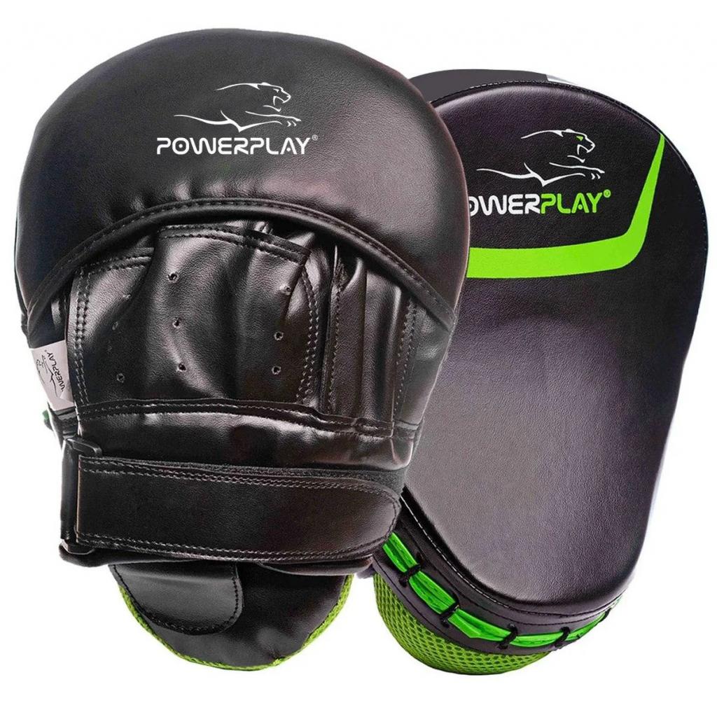 Лапы боксерские PowerPlay 3041 PU Black/Green (PP_3041_Green) изображение 5