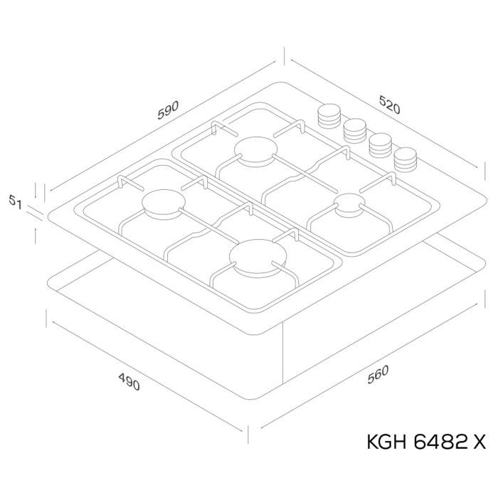 Варочна поверхня Kernau KGH 6482 X зображення 3