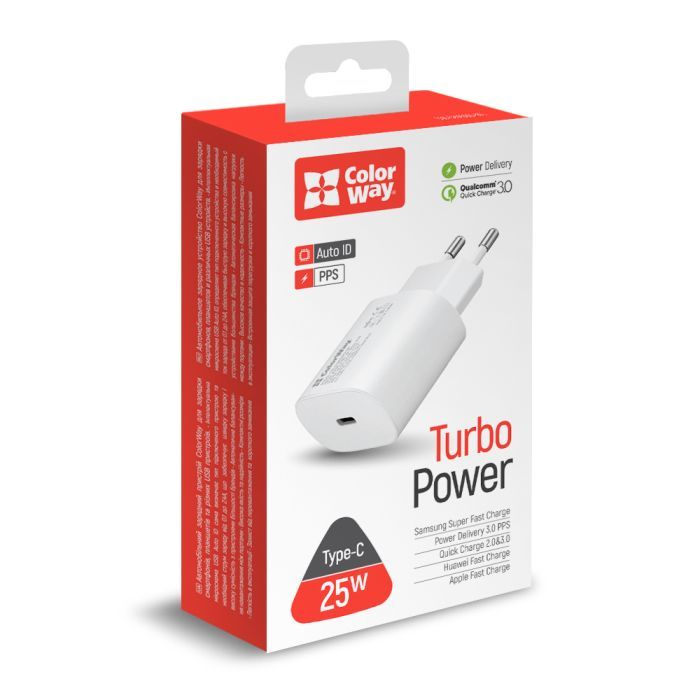 Зарядний пристрій ColorWay Power Delivery Port PPS USB Type-C (25W) white (CW-CHS033PD-WT) зображення 4