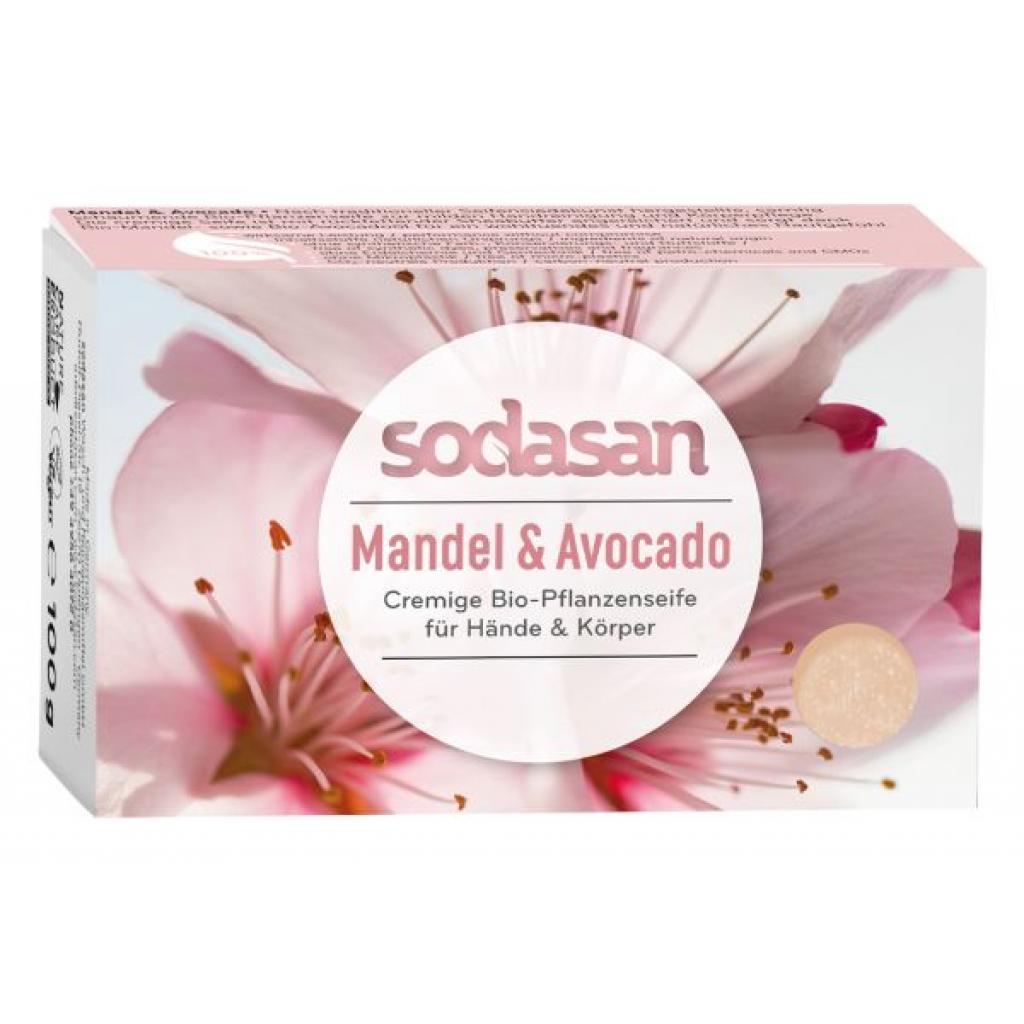 Твердое мыло Sodasan органическое увлажняющее Миндаль-Авокадо 100 г (4019886190022)
