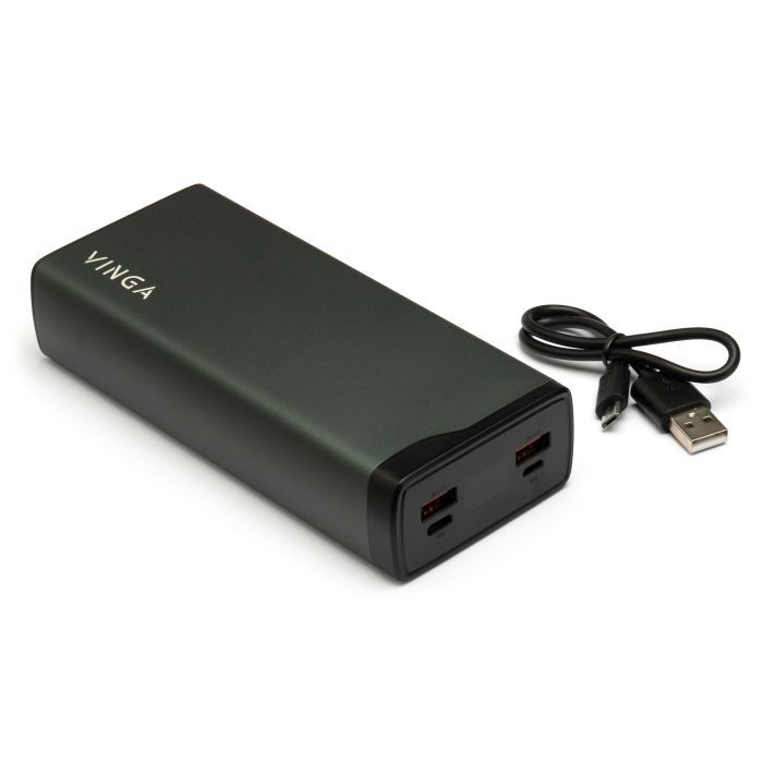 Батарея универсальная Vinga 30000 mAh QC3.0+PD 3 ports LCD metal 20W (VPB3QPALD) изображение 4