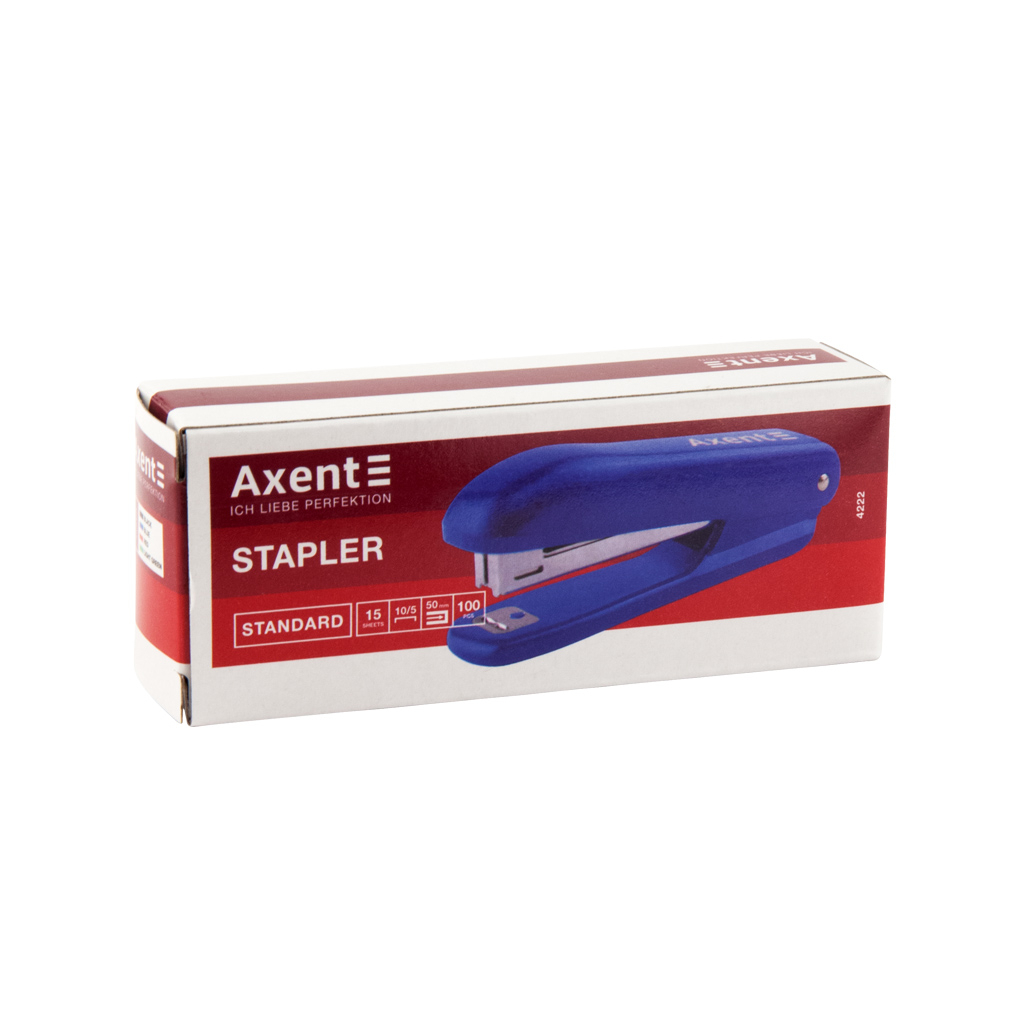 Степлер Axent Standard No. 10/5, 15 sheets, Red (4222-06-A) зображення 4