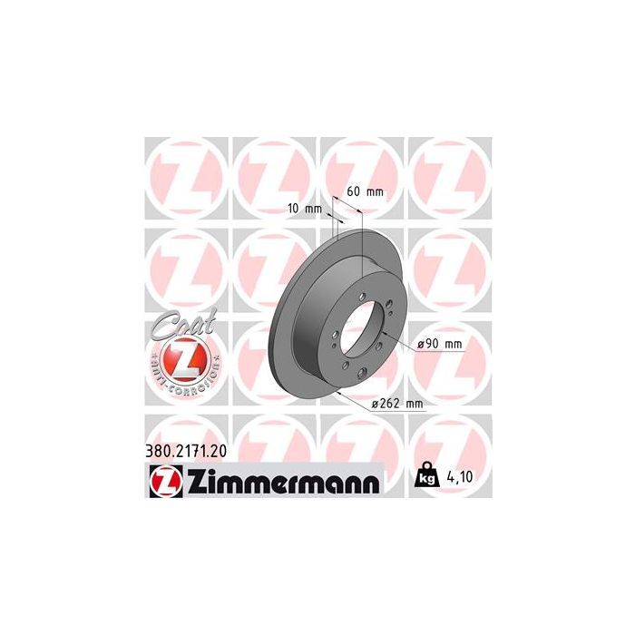 Тормозной диск ZIMMERMANN 380.2171.20