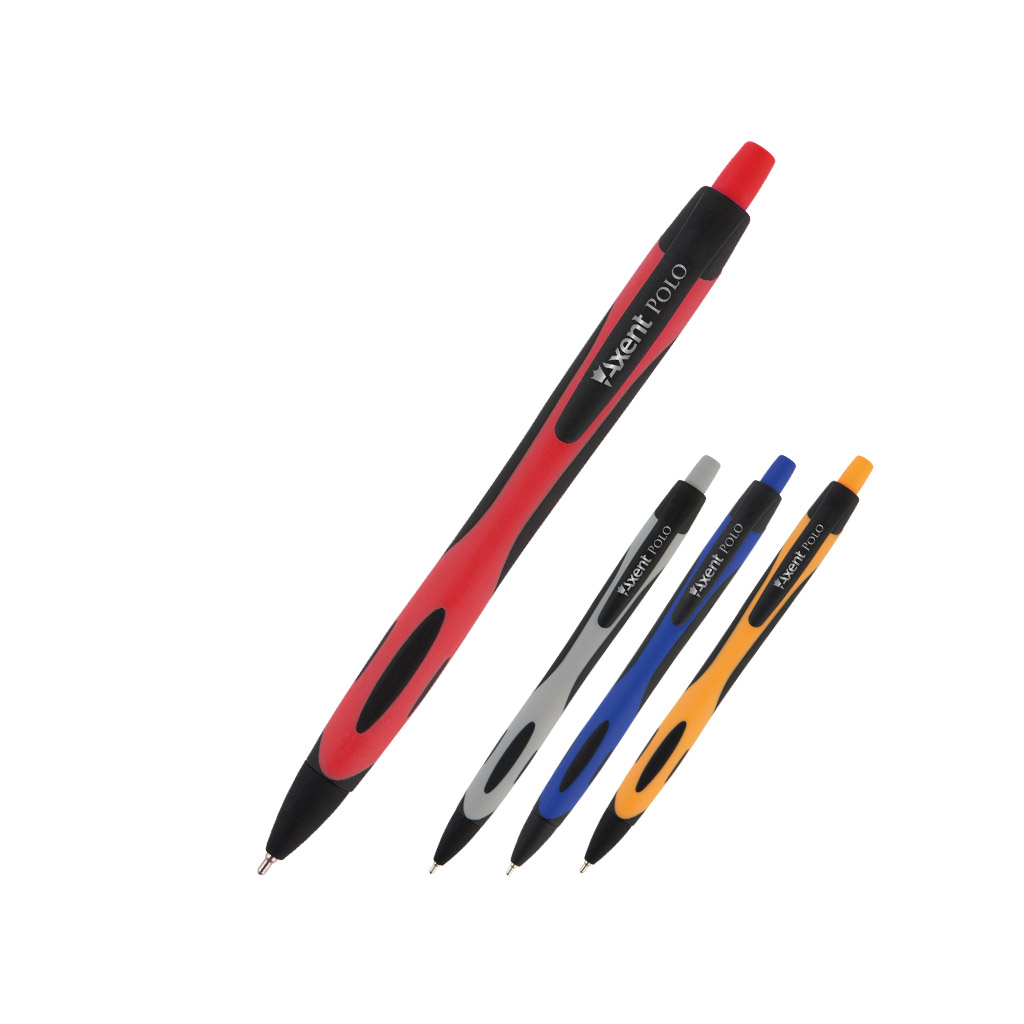 Ручка масляная Axent Polo автоматическая Синяя 0.7 мм (AB1066-02-A)