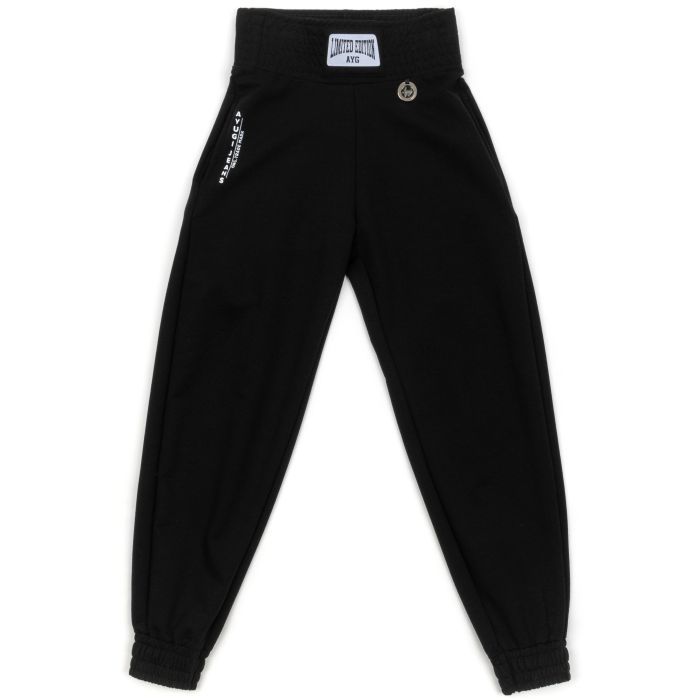 Штани дитячі A-Yugi на манжетах (7047-140G-black)