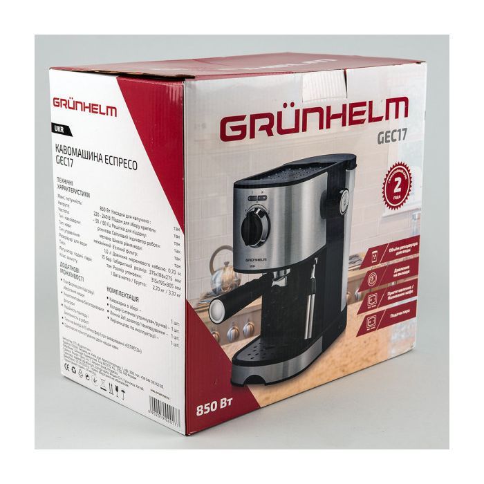 Рожковая кофеварка эспрессо Grunhelm GEC17 изображение 10