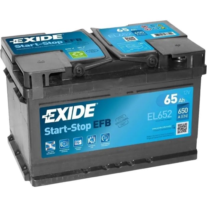 Аккумулятор автомобильный EXIDE START-STOP EFB 65A (EL652)