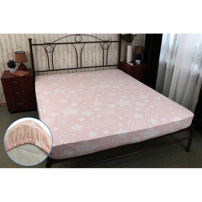 Простынь Руно бязь на резинке Beige Star 90х200 см (503.114У_Beige star)