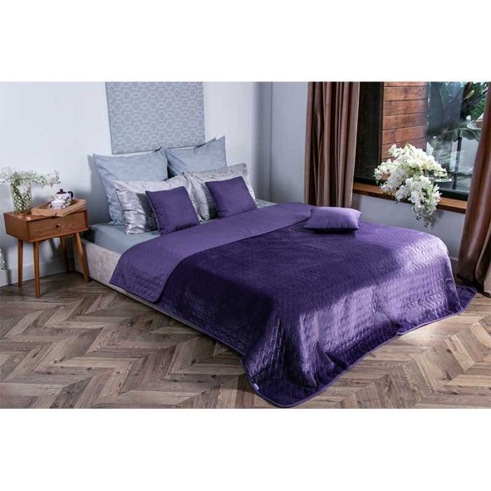 Покривало Руно двостороннє декоративне Velour Violet 150х220 см (360.55_Violet) зображення 2