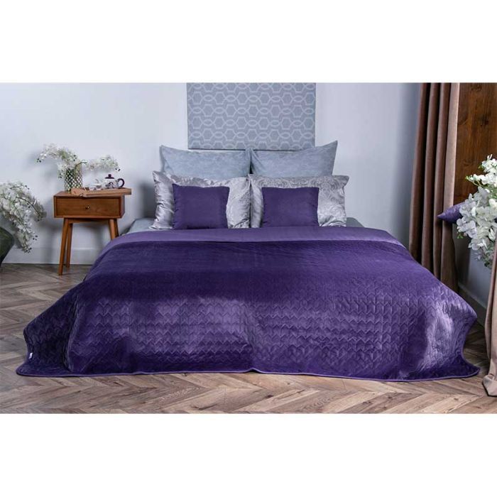 Покривало Руно двостороннє декоративне Velour Violet 150х220 см (360.55_Violet) зображення 3