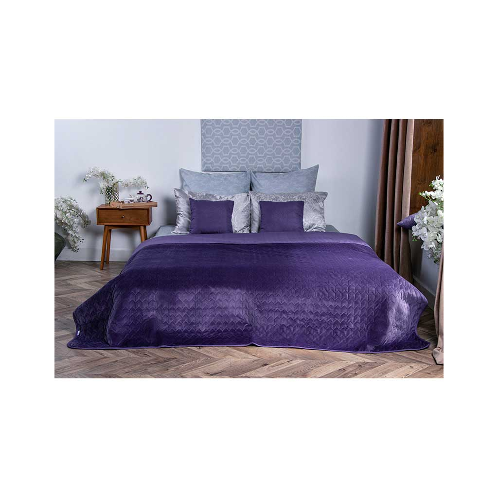 Покривало Руно двостороннє декоративне Velour Violet 220х240 см (330.55_Violet) зображення 3