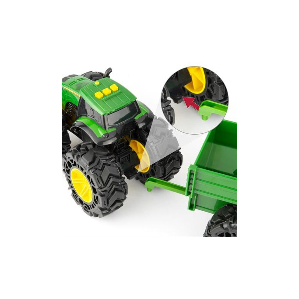 Спецтехника John Deere Kids Monster Treads с прицепом и большими колесами (47353) изображение 6