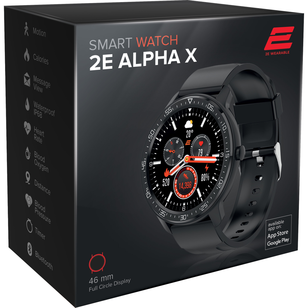 Смарт-часы 2E Alpha X 46 mm Black-Silver (2E-CWW30BKSL) изображение 3