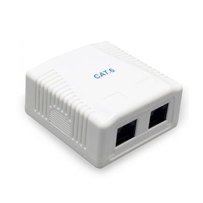 Компьютерная розетка Cablexpert RJ45x2 UTP, cat.6 (NCAC-2U6-01)