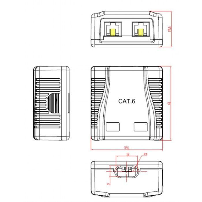 Компьютерная розетка Cablexpert RJ45x2 UTP, cat.6 (NCAC-2U6-01) изображение 4