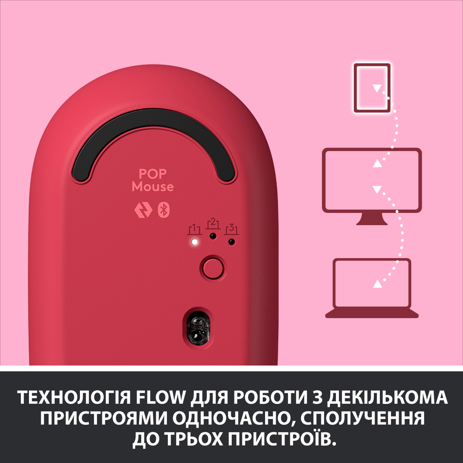 Мышка Logitech POP Mouse Bluetooth Heartbreaker Rose (910-006548) изображение 7